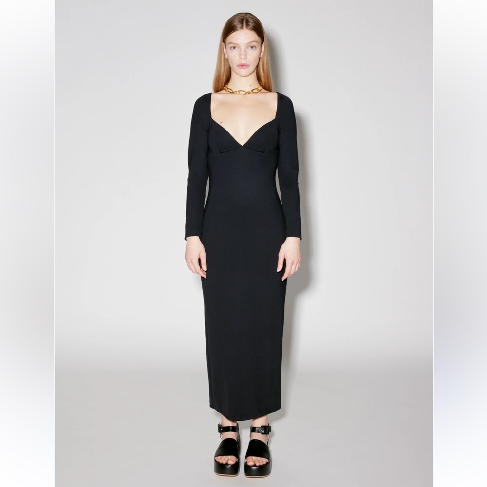 Rosetta Getty Black Long Sleeve Dress